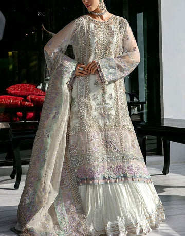 Luxury Handwork Heavy Embroidered Organza Wedding Dress