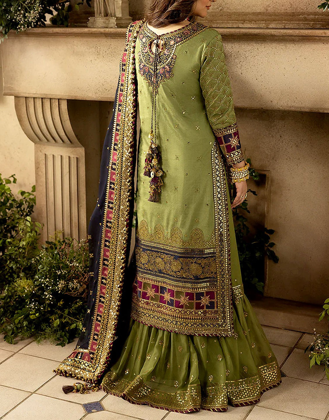Luxurious Heavy Embroidered Chiffon Wedding Dress