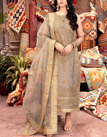 Decent Embroidered Formal Organza Wedding Wear Dress