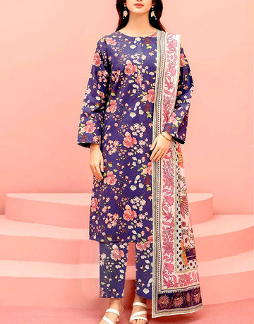 Digital All-Over Print Karandi Dress with Karandi Dupatta