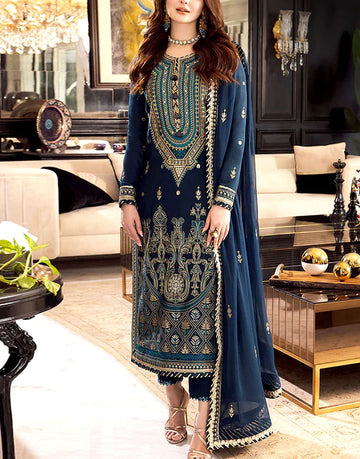 Heavy Embroidered Chiffon Wedding Wear Dress