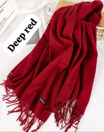 Winter Cashmere Wool Scarf for Girls - Red