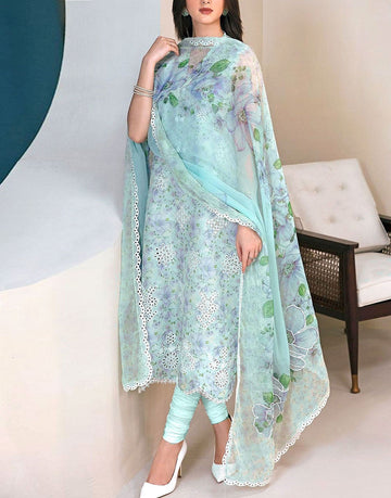 Adorable Chikankari Embroidered EID Lawn Dress with Chiffon Dupatta