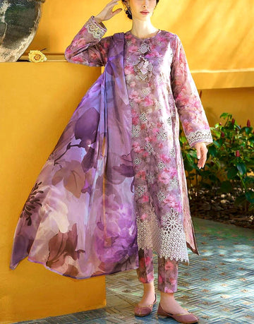 SALE—All-Over Print Schiffli Embroidered Lawn Dress Design 2026 with Chiffon Dupatta