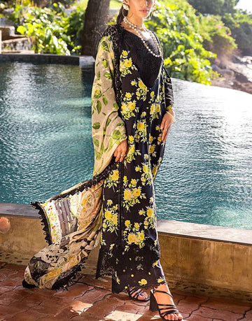 All-Over Print Embroidered Lawn Suit with Chiffon Dupatta