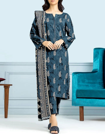 All-Over Digital Print Lawn Dress with Swiss Zari Dupatta