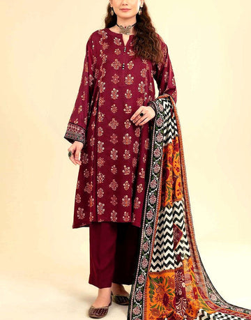 Elegant Embroidered Lawn Dress with Monal Dupatta