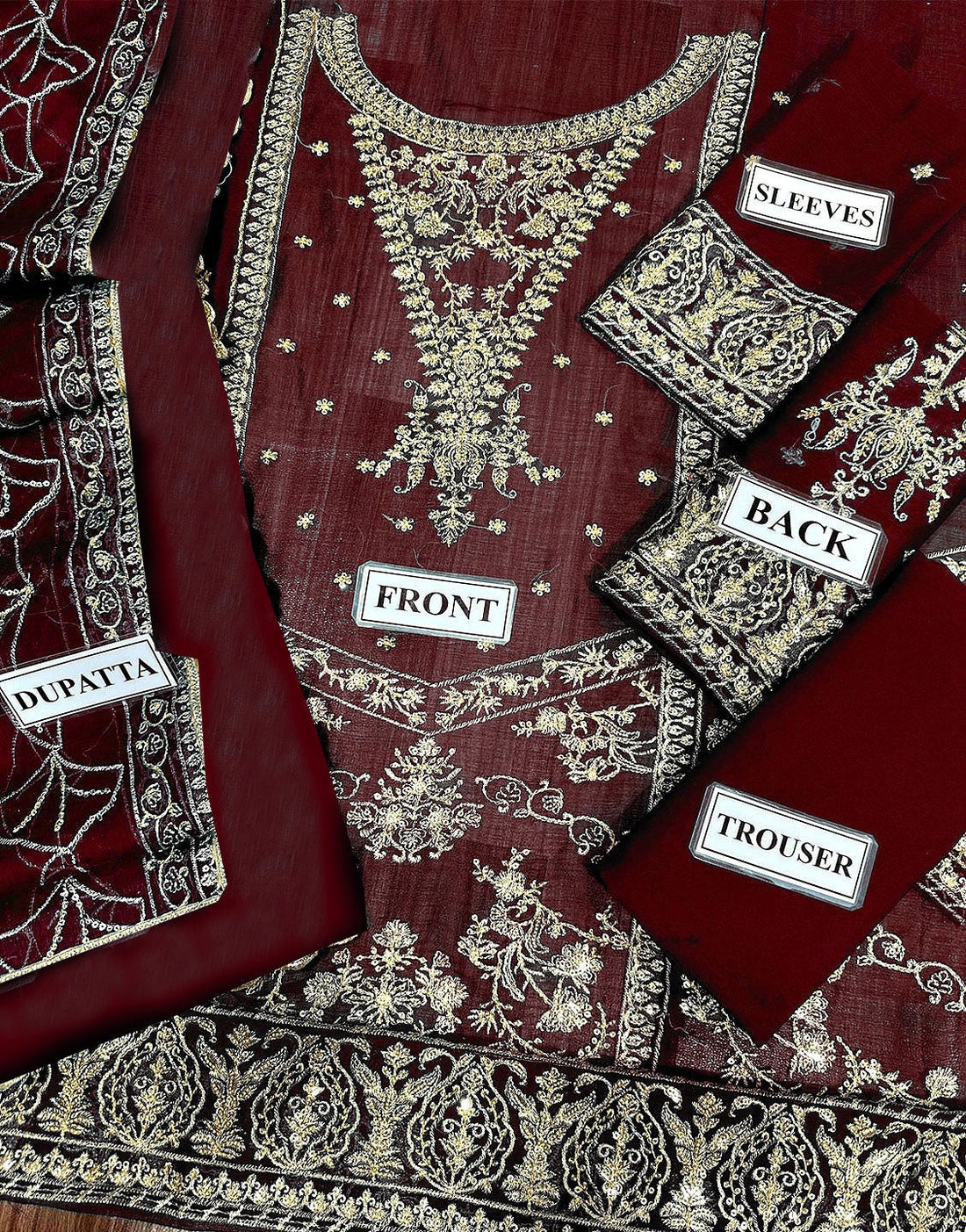 Fancy Embroidered Chiffon Party Wear Dress