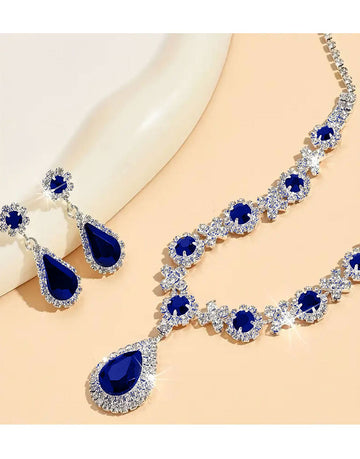 Adorable Silver Plated Jewelry Set, Necklace & Drop Earrings - Perfect for Weddings & Parties