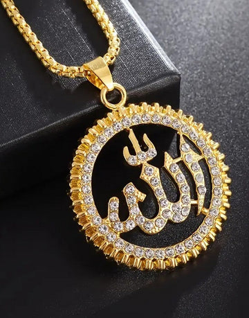 Premium Quality Golden Allah Name Pendant for Men & Women