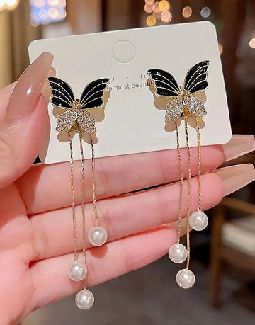 Convertible Two-Wear Design Butterfly Shape Drop & Dangle Earrings for Girls