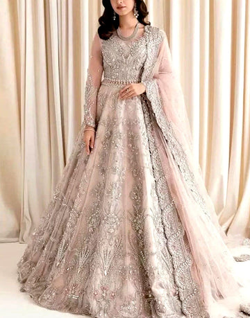 Luxurious Heavy Embroidered NET Bridal Wear Maxi with Emb. NET Dupatta