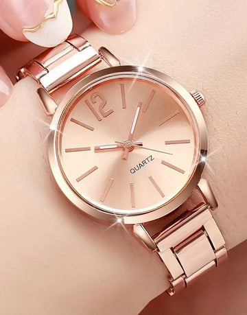 Fashionable Women's Analog Dial Quartz Watch - Rose Gold