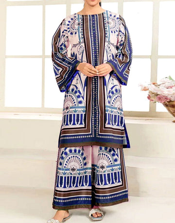 IB Angan All-Over Digital Print 3-Piece Khaddar Dress