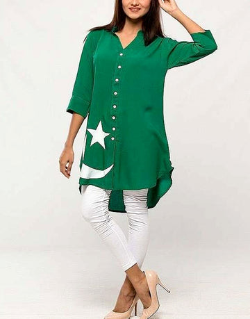 Independence Day Kurti White with Tights