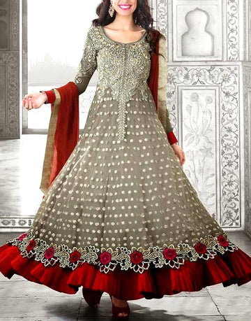 Indian Embroidered Chiffon Frock