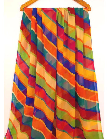 Multicolor Printed Chiffon Dupatta for Mayun & Mehndi Function