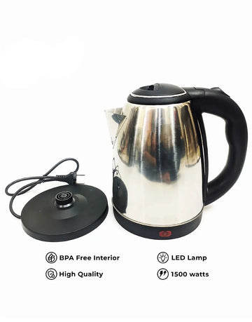 Cordless Stainless Steel Electric Kettle 2L 1500W