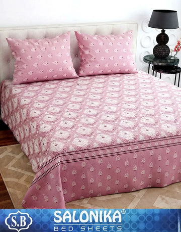 Salonika 3-Piece Mix Cotton King Size Bedsheet with Pillow Covers