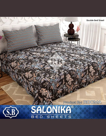 Salonika 3-Piece Mix Cotton King Size Bedsheet with Pillow Covers