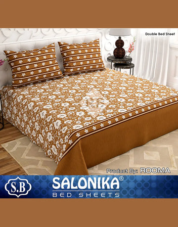 Salonika 3-Piece Mix Cotton King Size Bedsheet with Pillow Covers