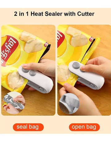 2 in 1 Portable Mini Sealing & Cutting Machine – For Snack & Chip Bags