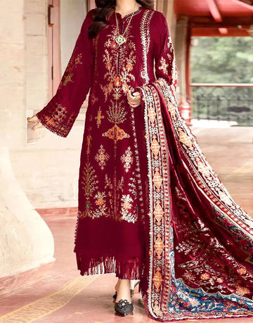 Heavy Embroidered Lawn Dress with Diamond Zari Dupatta - Ideal for EID and Formal Party Wear