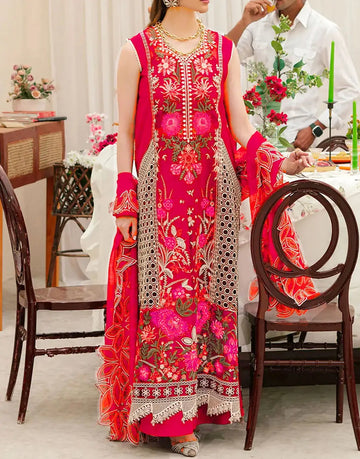Heavy Embroidered EID Lawn Dress with Digital Print Banadora Dupatta
